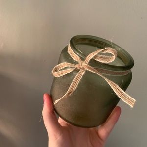 Large green hippie twine wrapped vintage vase